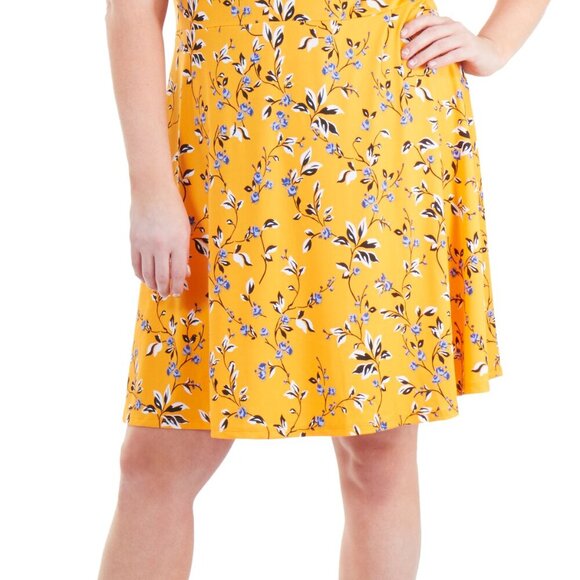 Ny Collection Plus Size Pleated-Neck Cold-Shoulder Dress - Cayana  Size 2X NWT - Picture 3 of 4